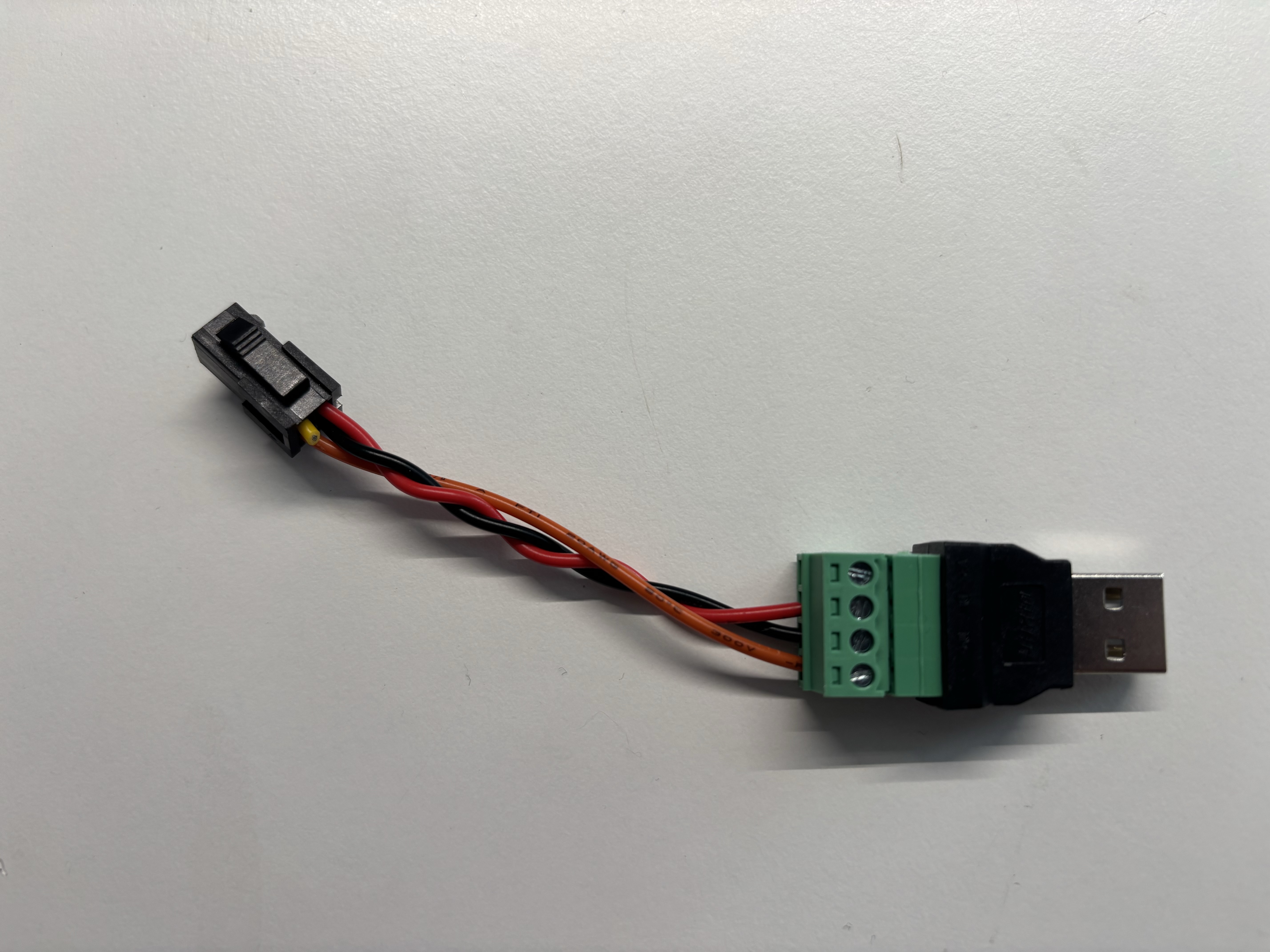 Assembled USB to Molex adapter