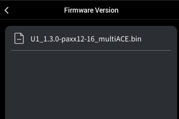Select the firmware .bin file from the USB stick