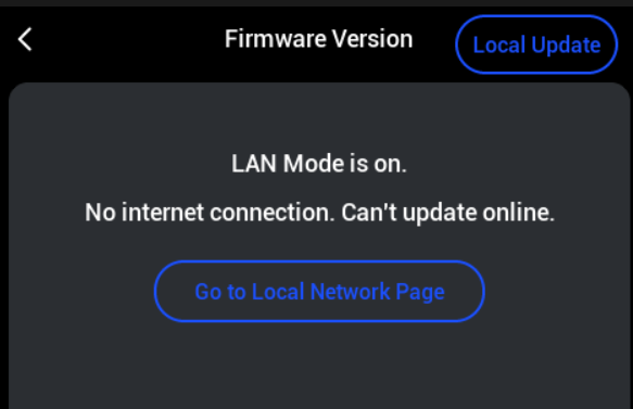 Tap Local Update in the top right