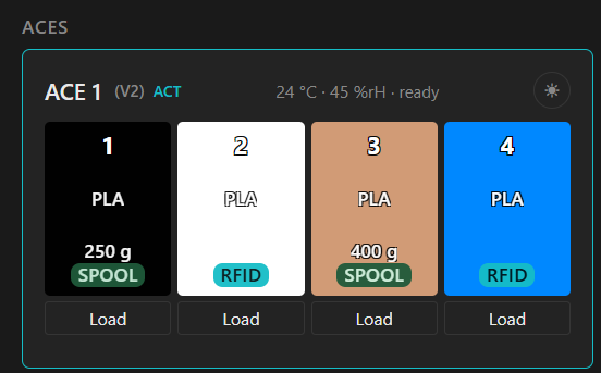 Spool shown in the dashboard